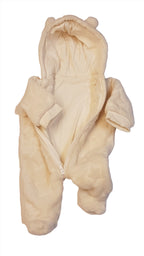 ÚJ NUTMEG KRÉMSZÍNŰ,NYOMOTT CSILLAGMINTÁS,WELLSOFT,SZŐRME,ÁTMENETI UNISEX OVERÁL  50