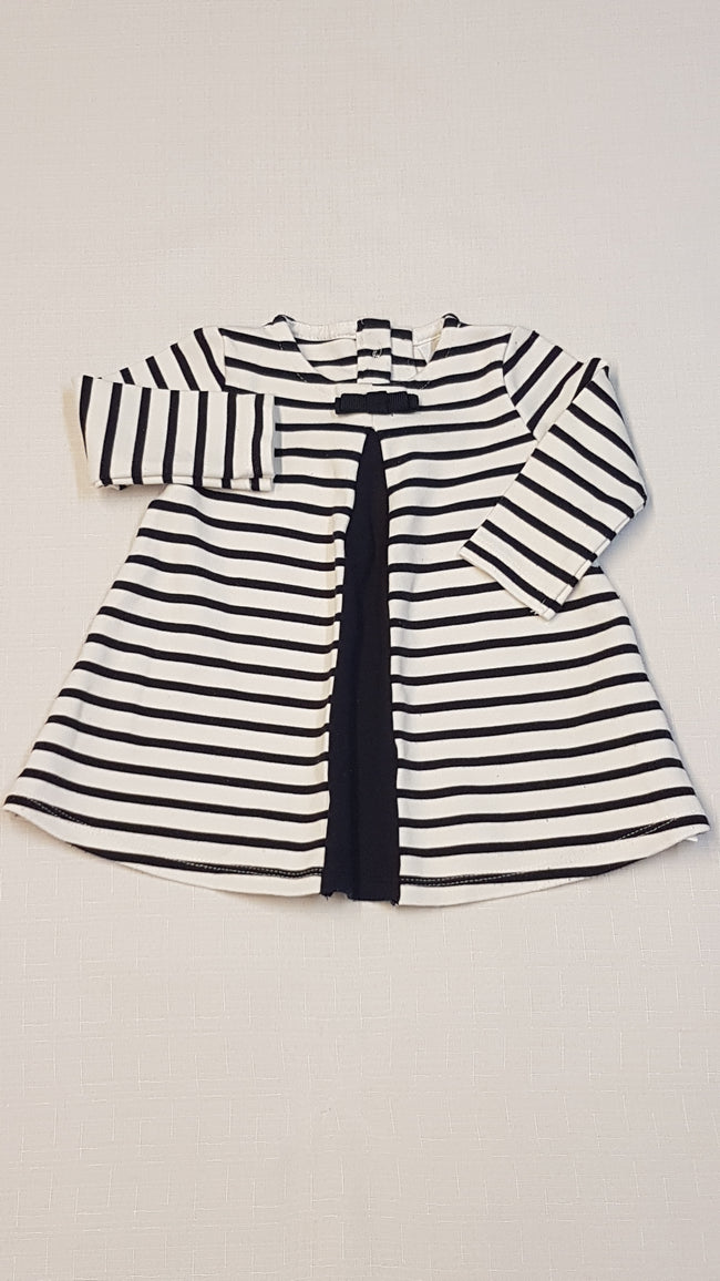 JASPER J CONRAN KÉK-FEHÉR CSÍKOS KISLÁNY TUNIKA RUHA 62 Hover Image