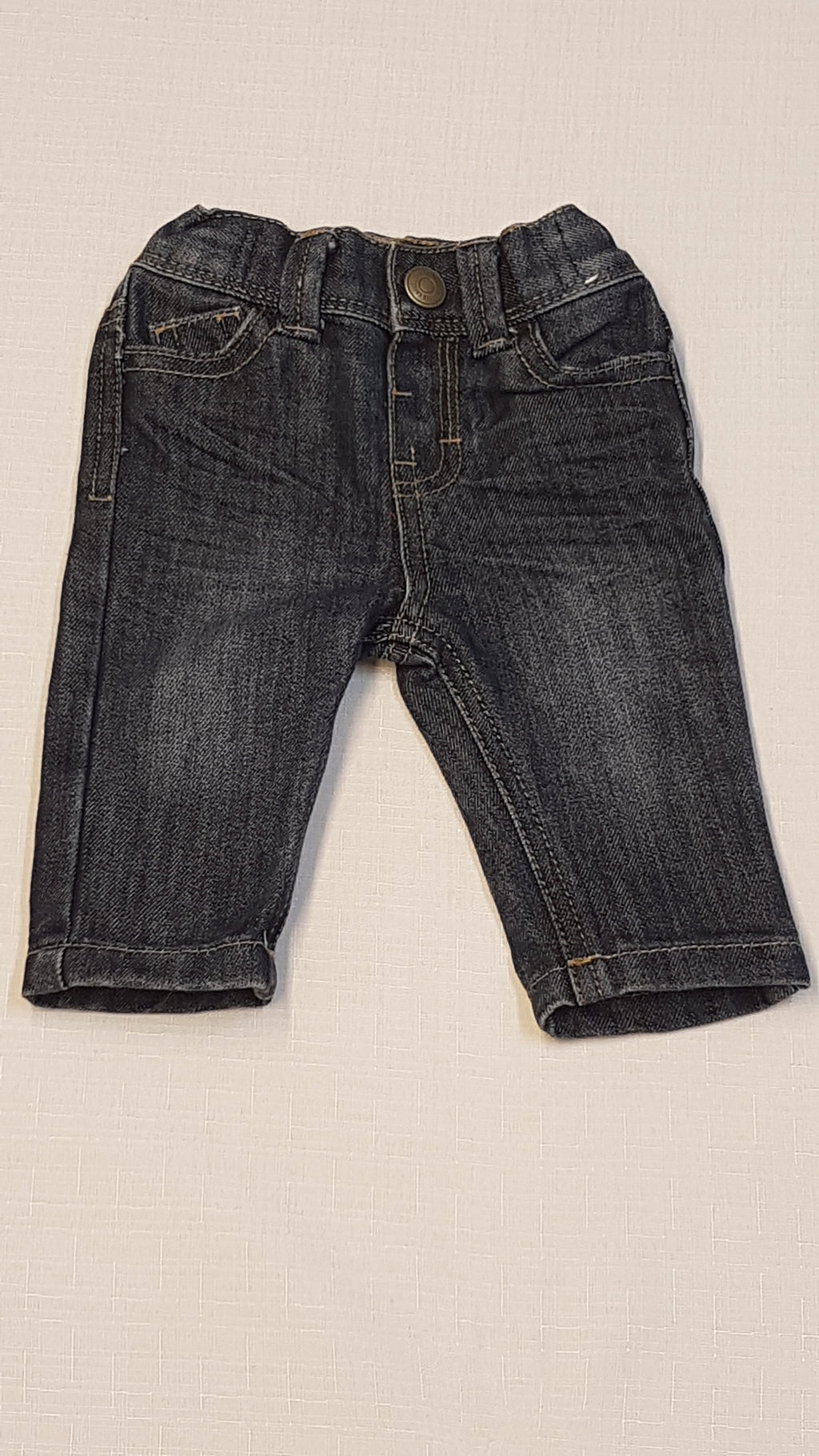 DENIM CO. KOPTATOTT,VAGÁNY KISFIÚ FARMERNACI,ÁLLÍTHATÓ GUMIS DERÉKRÉSSZEL 62