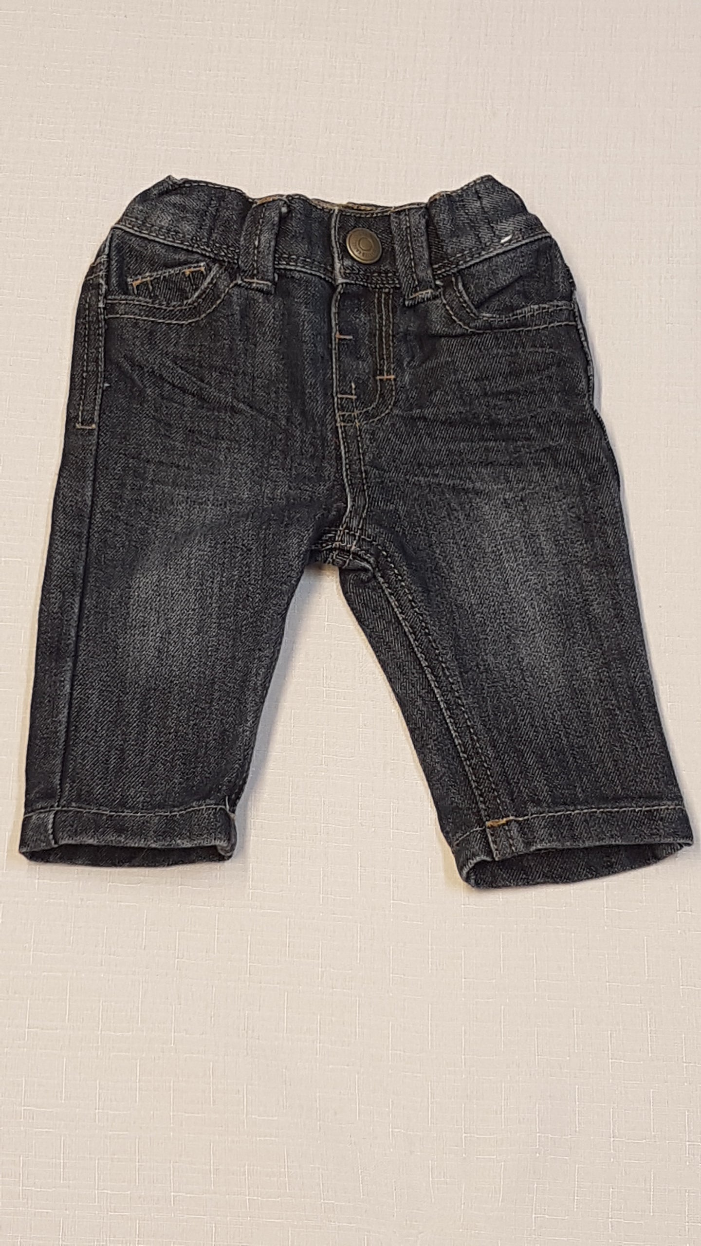 DENIM CO. KOPTATOTT,VAGÁNY KISFIÚ FARMERNACI,ÁLLÍTHATÓ GUMIS DERÉKRÉSSZEL 62