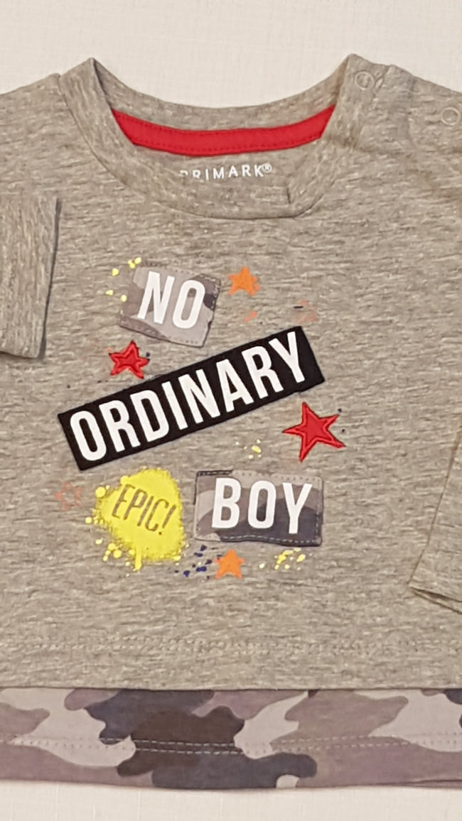 PRIMARK FELIRATOS,ÁLCAMINTÁS,KISFIÚ FELSŐ 62 Main Image