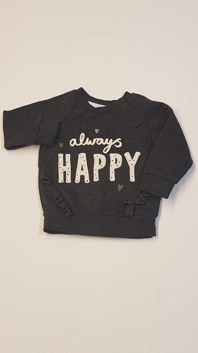 PRIMARK ALWAYS HAPPY FELIRATÚ  KISLÁNY FELSŐ 74 Hover Image