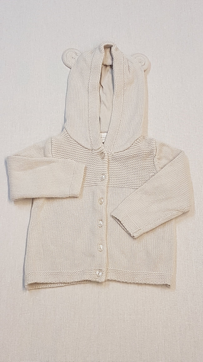 THE LITTLE WHITE COMPANY LONDON KÖTÖTT,FÜLES,KAPUCNIS MINŐSÉGI,UNISEX KARDIGÁN 68 Hover Image