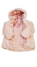 ZIP ZAP PRÉMIUM MINŐSÉGŰ,RÓZSASZÍN KISLÁNY SZŐRME KABÁT 68