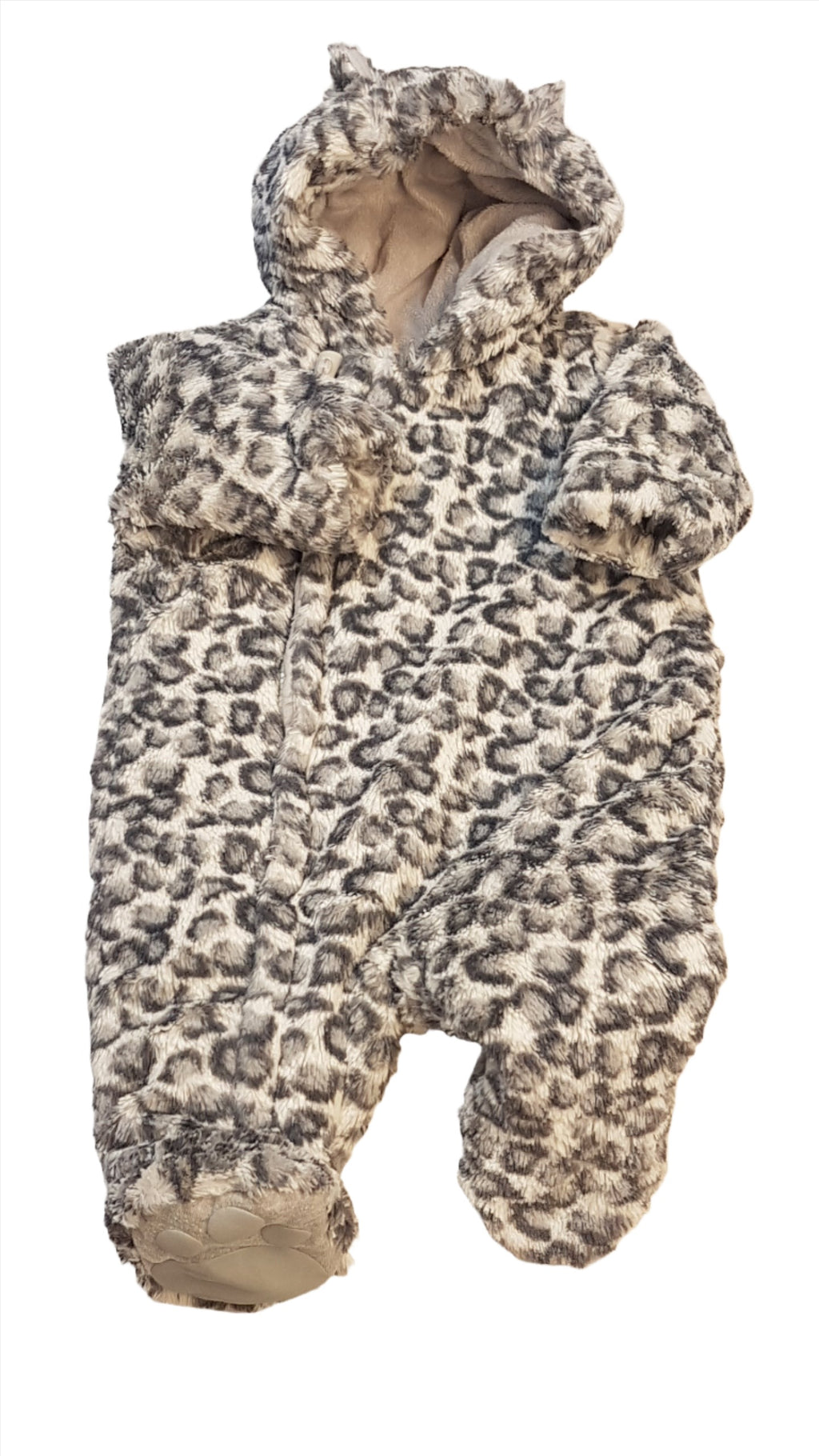 MOTHERCARE EXTRAMINŐSÉGŰ,OCELOT MINTÁS,UNISEX SZŐRME OVERÁL 68