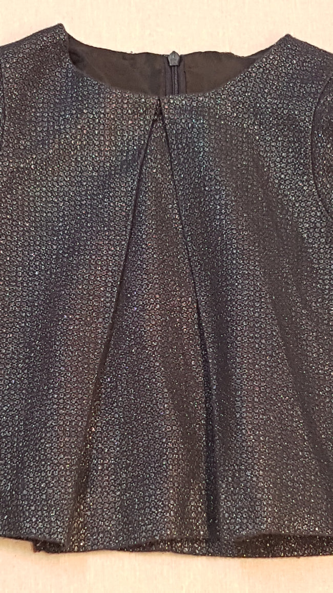 BENETTON EXTRAMINŐSÉGŰ,EZÜST SZÁLAS,CSILLOGÓS,SÖTÉTKÉK KISLÁNY ALKALMI FELSŐ 116-146 Main Image