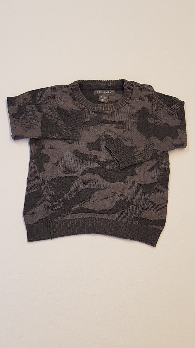 PRIMARK VÉKONY KÖTÉSŰ KÜLÖNLEGES MINTÁS KISFIÚ PULÓVER 74 Hover Image