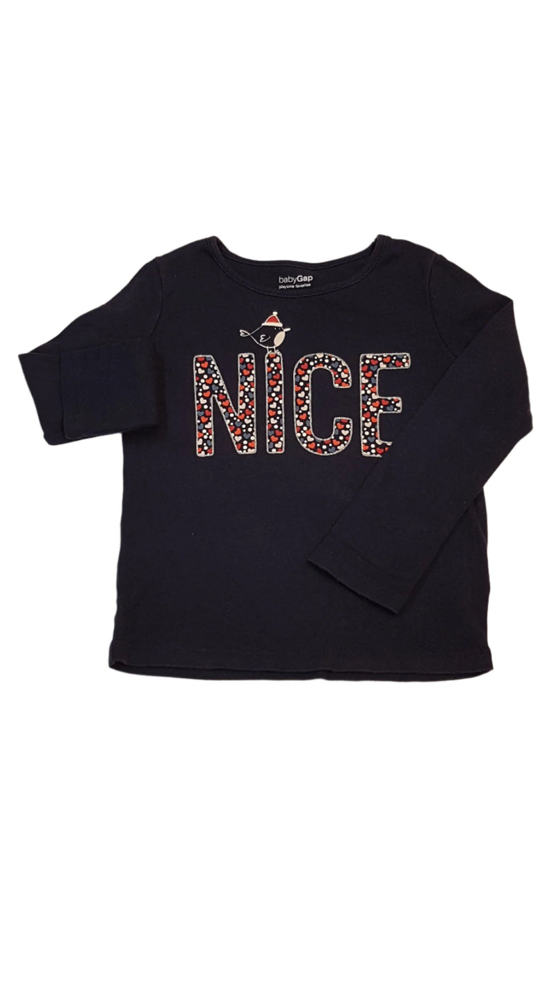 BABY GAP NICE FELIRATÚ,ARANYOS KISLÁNY FELSŐ 110