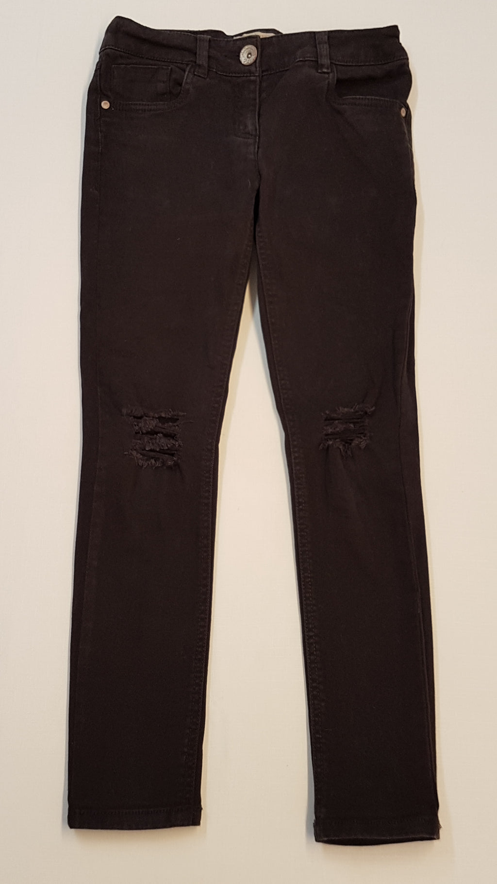 NEXT TRENDI FEKETE KISLÁNY FARMERNADRÁG,ÁLLÍTHATÓ GUMIS DERÉKRÉSSZEL 146