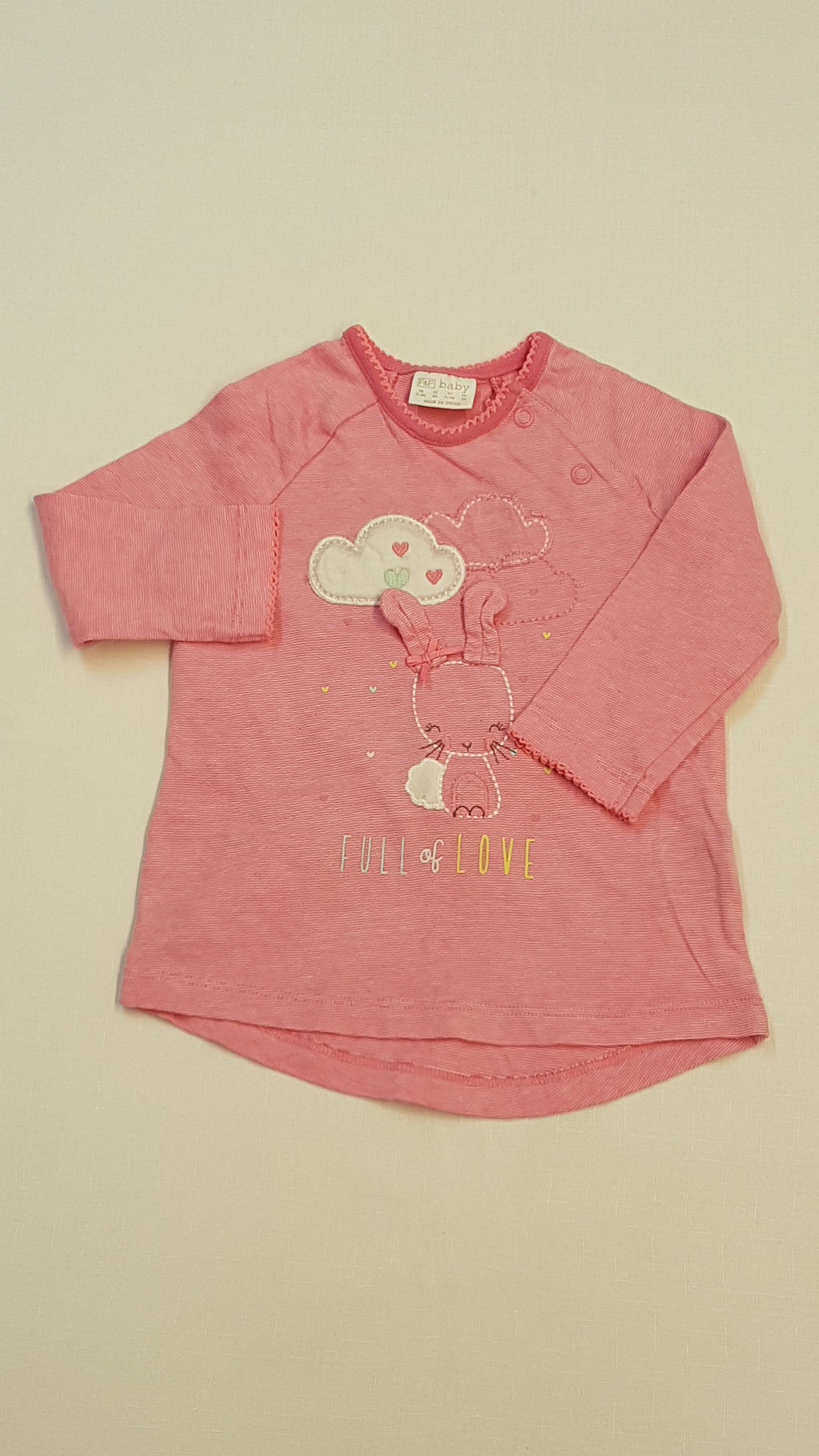 F&F BABY NYUSZIKÁS,FULL OF LOVE FELIRATÚ KISLÁNY FELSŐ 68