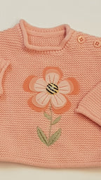 NUTMEG VASTAG KÖTÉSŰ,VIRÁGMINTÁS KISLÁNY PULÓVER 50