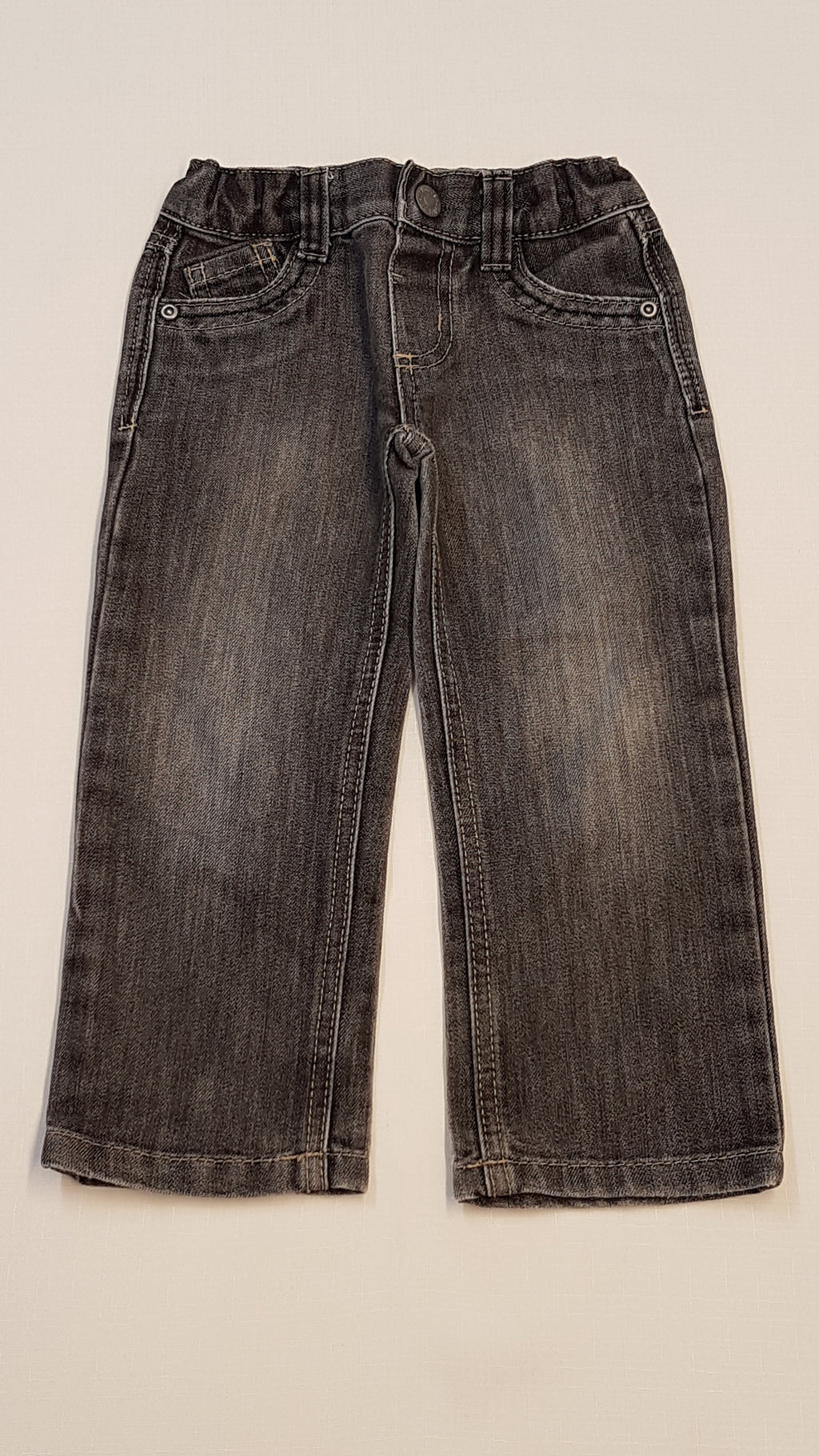 DENIM CO KOPTATOTT,VAGÁNY KISFIÚ FARMERNADRÁG,ÁLLÍTHATÓ GUMIS DERÉKRÉSSZEL 98