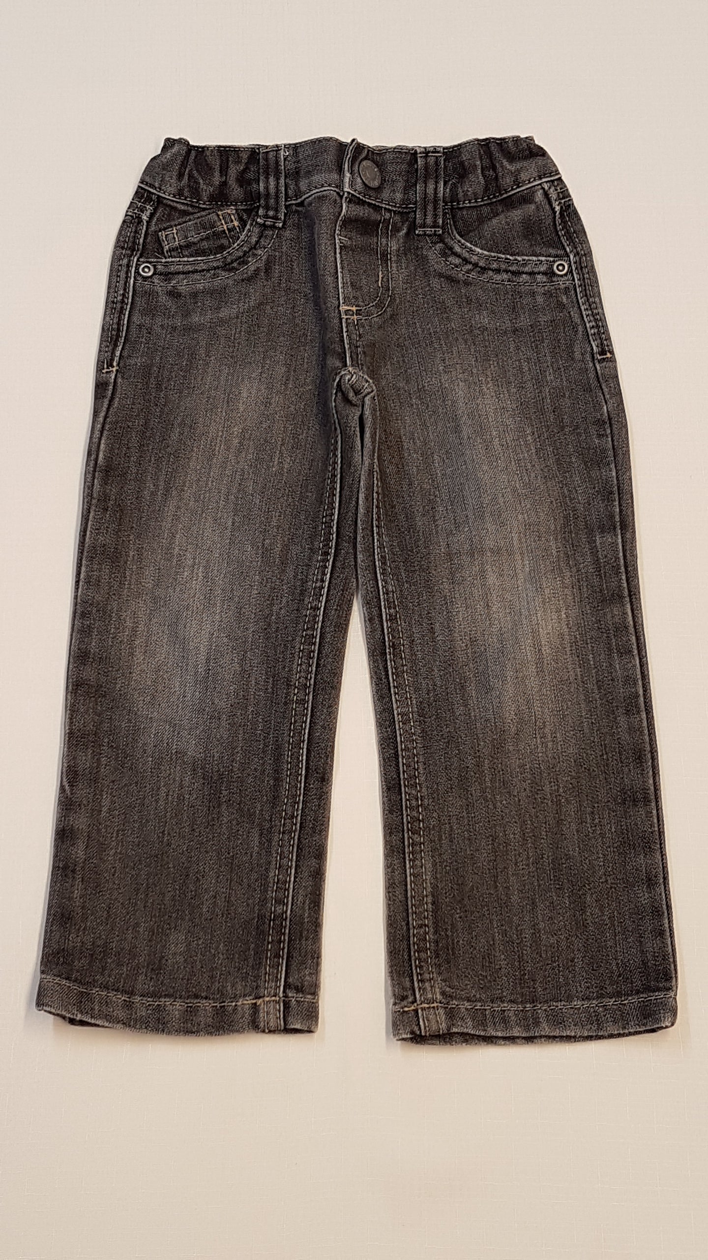 DENIM CO KOPTATOTT,VAGÁNY KISFIÚ FARMERNADRÁG,ÁLLÍTHATÓ GUMIS DERÉKRÉSSZEL 98