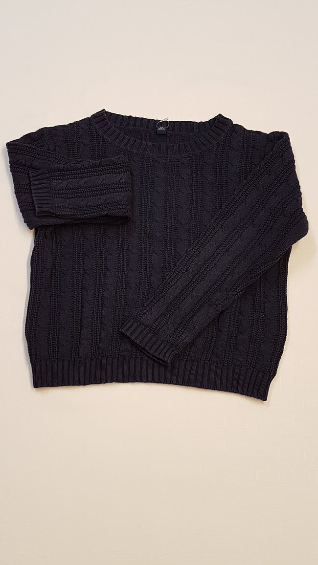 UNIQLO KIDS SÖTÉTKÉK,VASTAG KÖTÉSŰ,MINŐSÉGI KISFIÚ PULÓVER 116-152 Hover Image