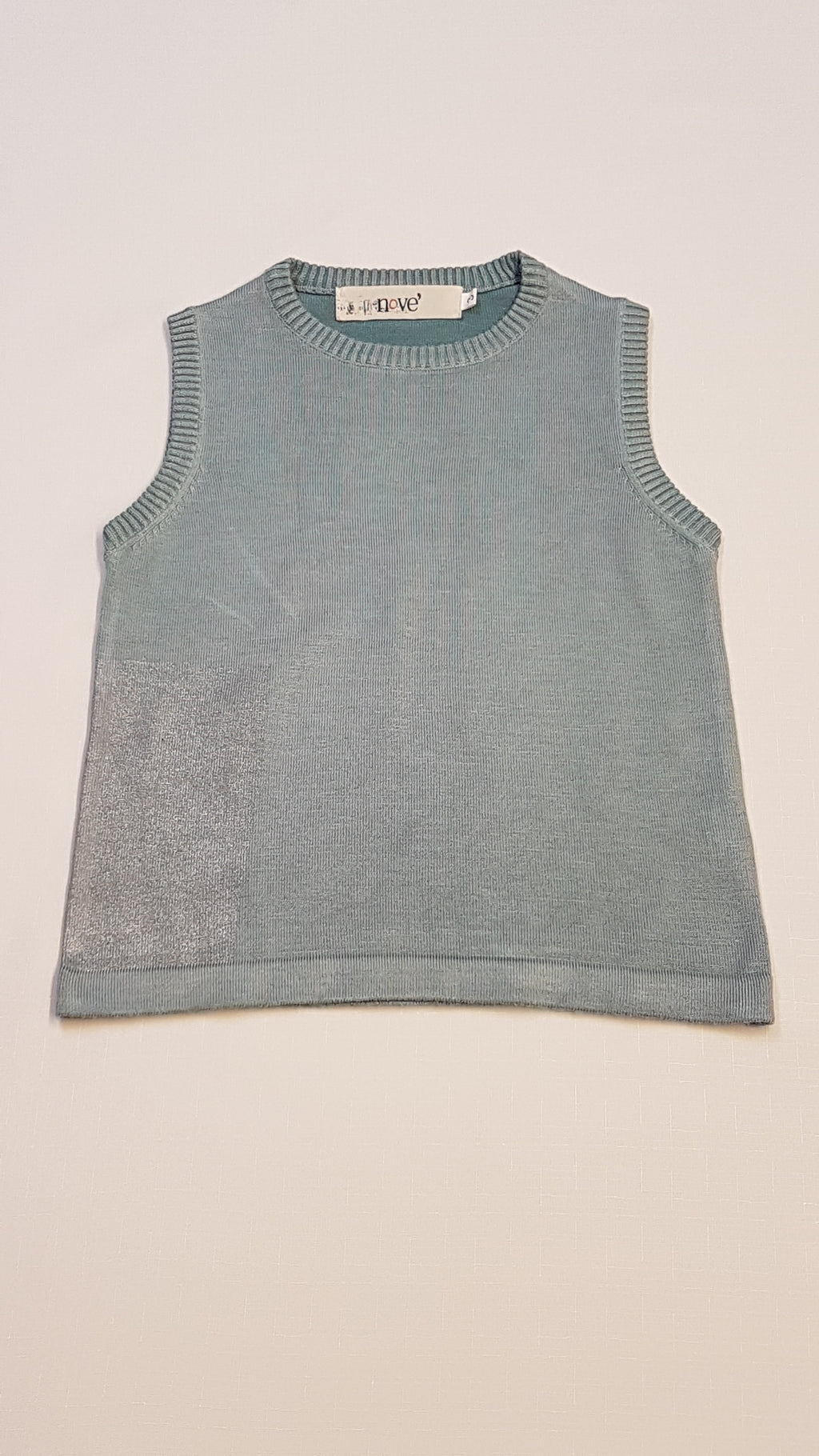 NOVE MENTA SZÍNŰ,CSILLOGÓS EZÜST SZÁLLAL DÍSZÍTETT,TRENDI KISLÁNY MELLÉNY 98-104