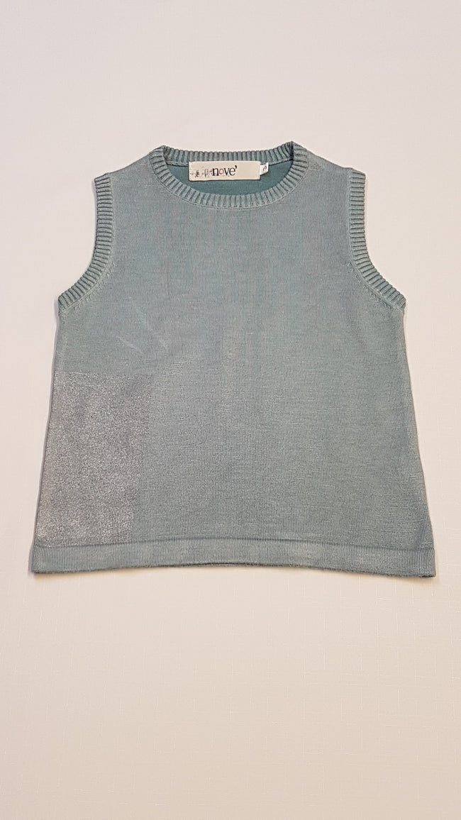 NOVE MENTA SZÍNŰ,CSILLOGÓS EZÜST SZÁLLAL DÍSZÍTETT,TRENDI KISLÁNY MELLÉNY 98-104 Hover Image