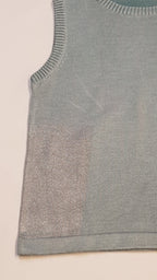 NOVE MENTA SZÍNŰ,CSILLOGÓS EZÜST SZÁLLAL DÍSZÍTETT,TRENDI KISLÁNY MELLÉNY 98-104