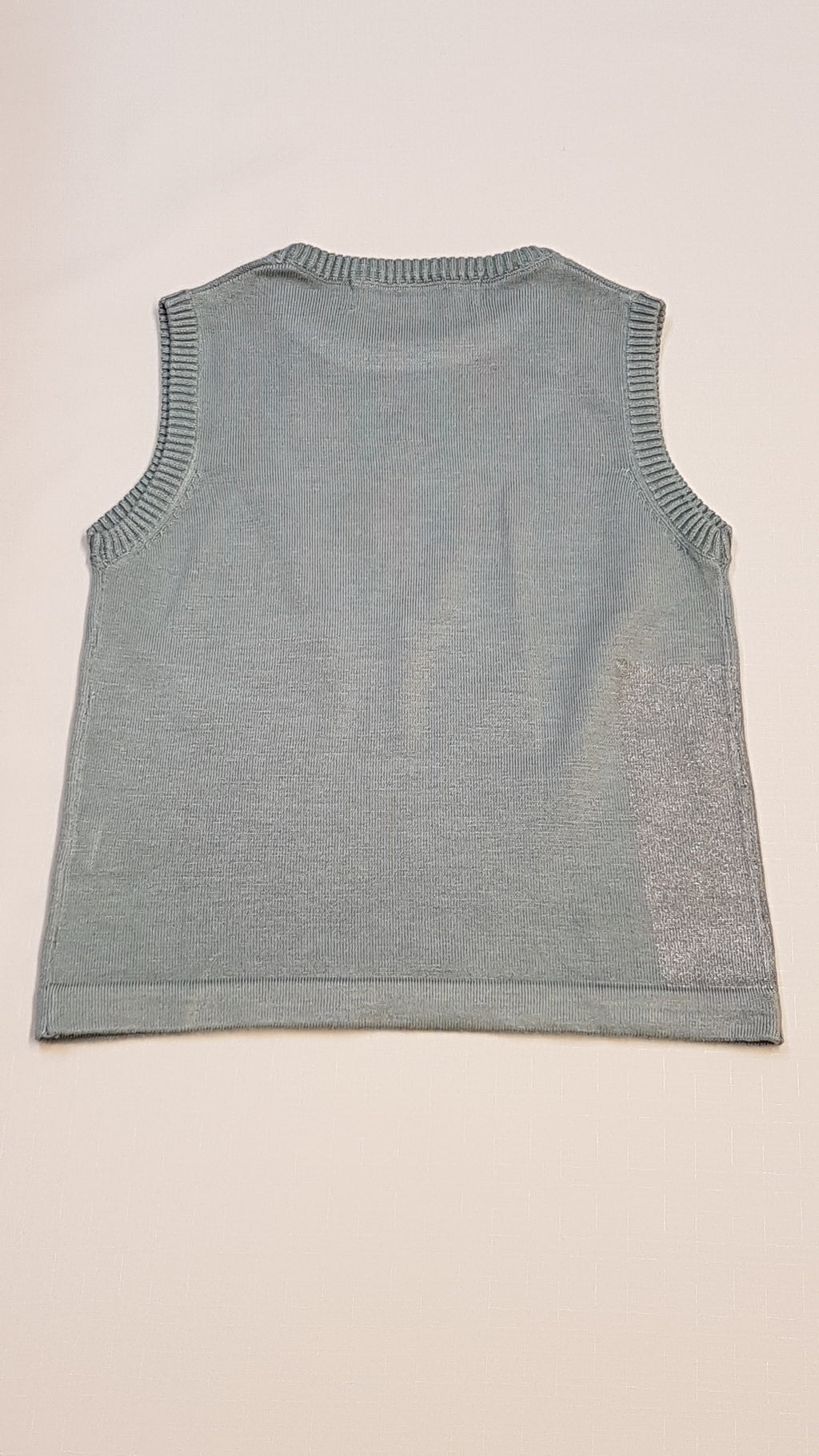 NOVE MENTA SZÍNŰ,CSILLOGÓS EZÜST SZÁLLAL DÍSZÍTETT,TRENDI KISLÁNY MELLÉNY 98-104