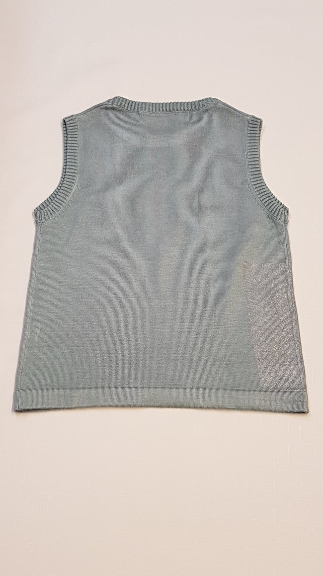 NOVE MENTA SZÍNŰ,CSILLOGÓS EZÜST SZÁLLAL DÍSZÍTETT,TRENDI KISLÁNY MELLÉNY 98-104 Main Image