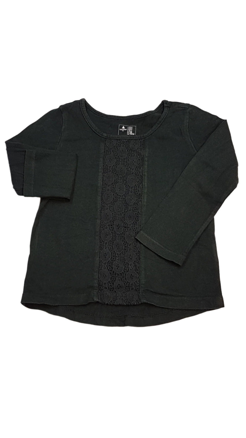 BABY GAP SÖTÉTZÖLD,CSIPKEMINTÁS KISLÁNY FELSŐ 98