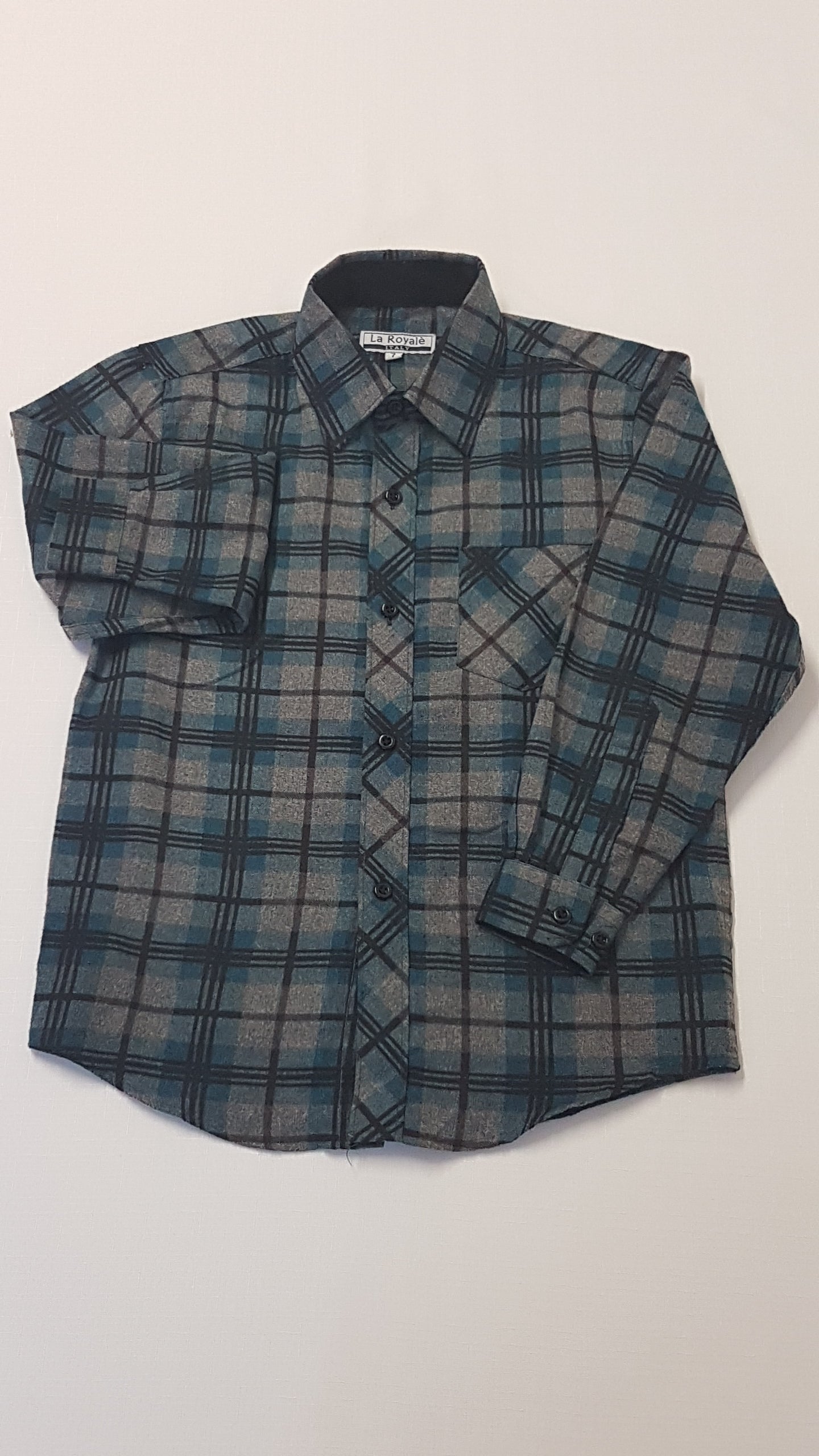 LA ROYALÉ  OLASZ DESIGNER NAGY KOCKÁS KISFIÚ ING 122-128