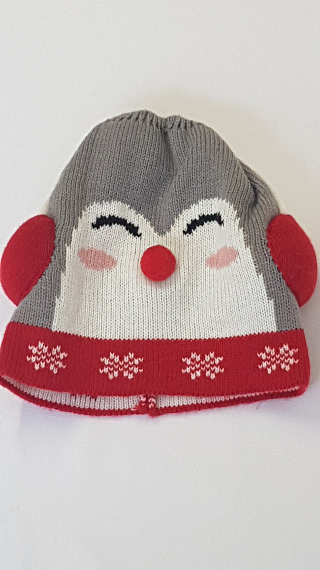 CLEVERCARE VAGÁNY,PINGVINES,UNISEX KÖTÖTT SAPKA 122-164 Hover Image