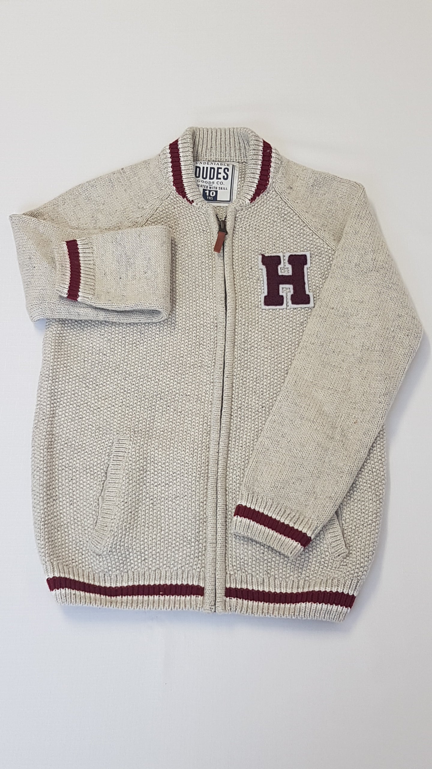 MATALAN VASTAG KÖTÉSŰ,ELEGÁNS,CIPZÁROS KISFIÚ KARDIGÁN 140-146