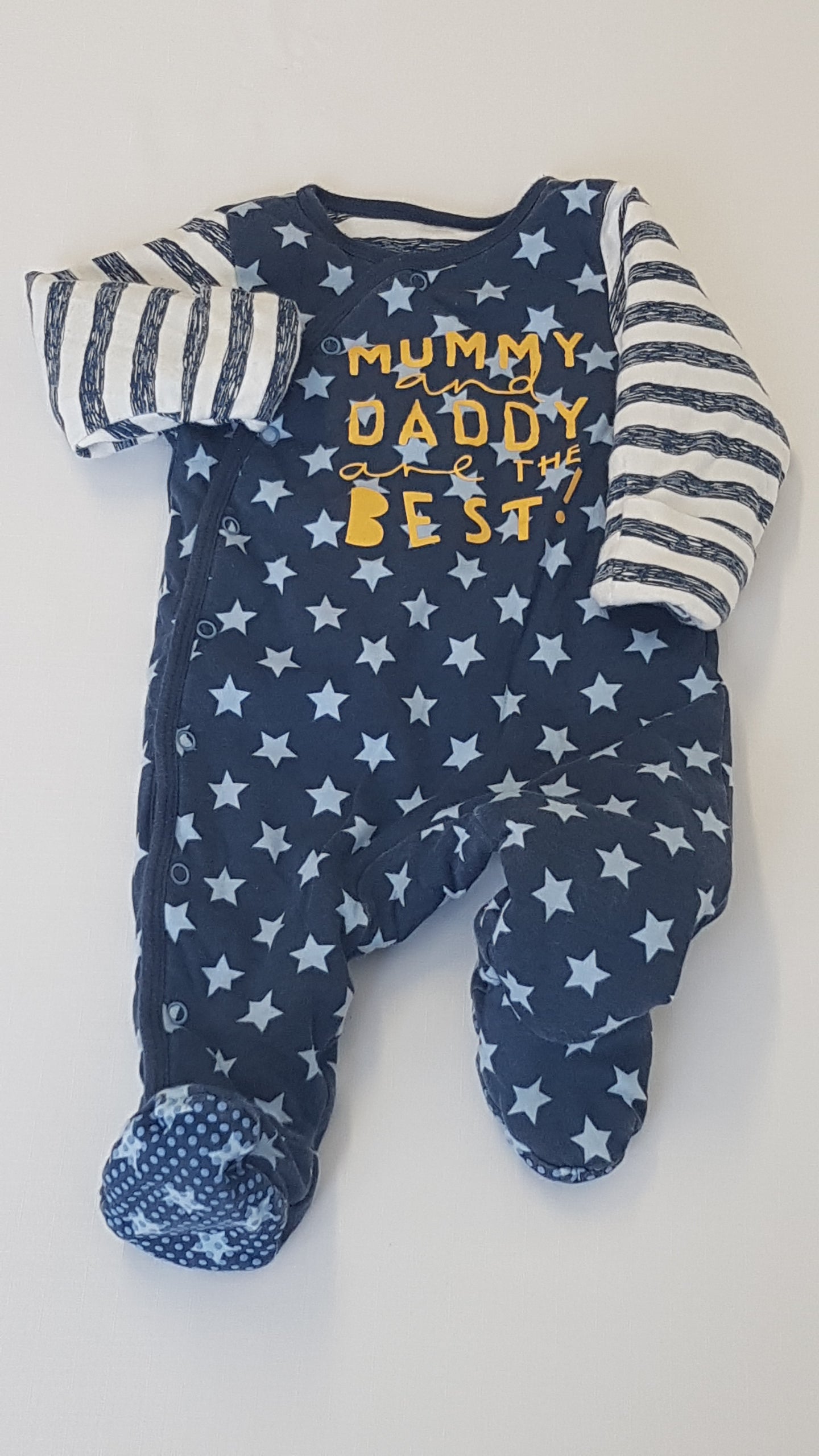 MOTHERCARE CSILLAGMINTÁS,FELIRATOS,ÁTMENETI,VÉKONY BÉLELT KEZES-LÁBAS 68