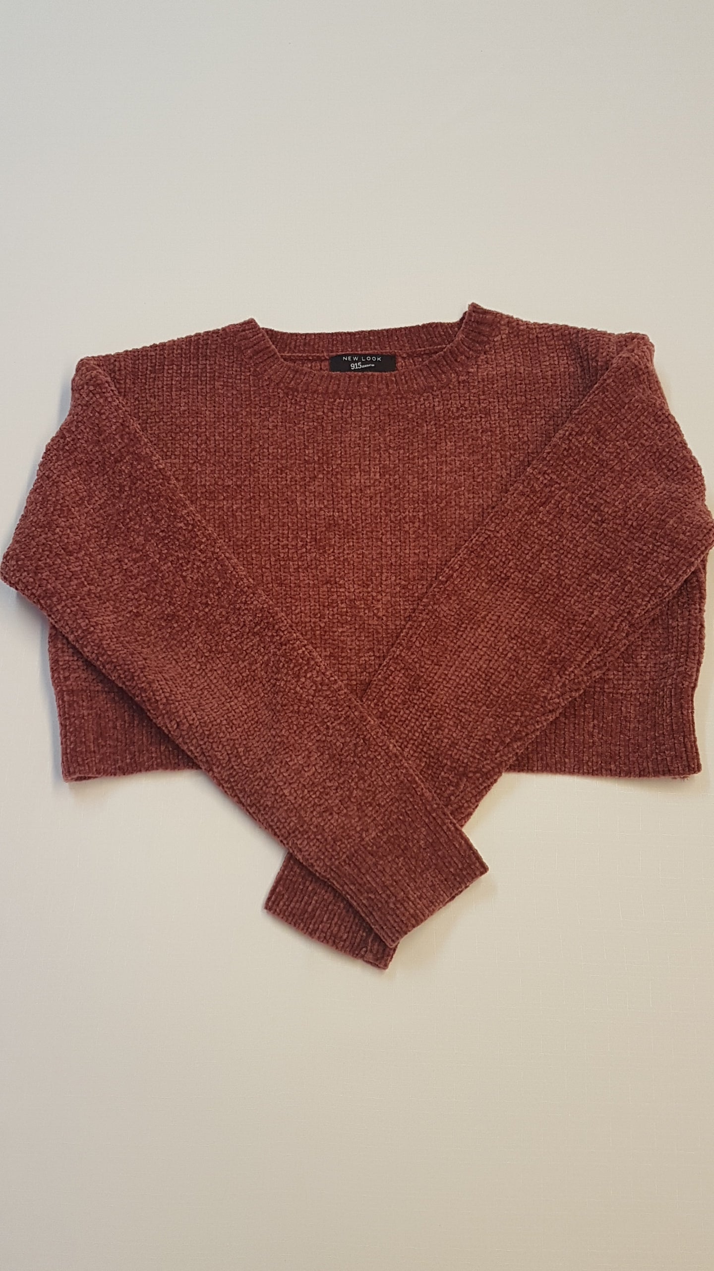 NEW LOOK ZSENILÍA CROPPED TRENDI,MELEG KISLÁNY PULÓVER 164