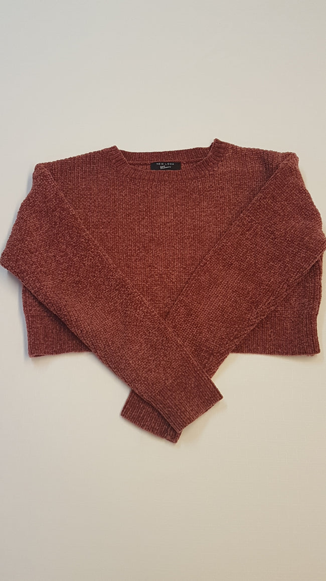 NEW LOOK ZSENILÍA CROPPED TRENDI,MELEG KISLÁNY PULÓVER 164 Hover Image