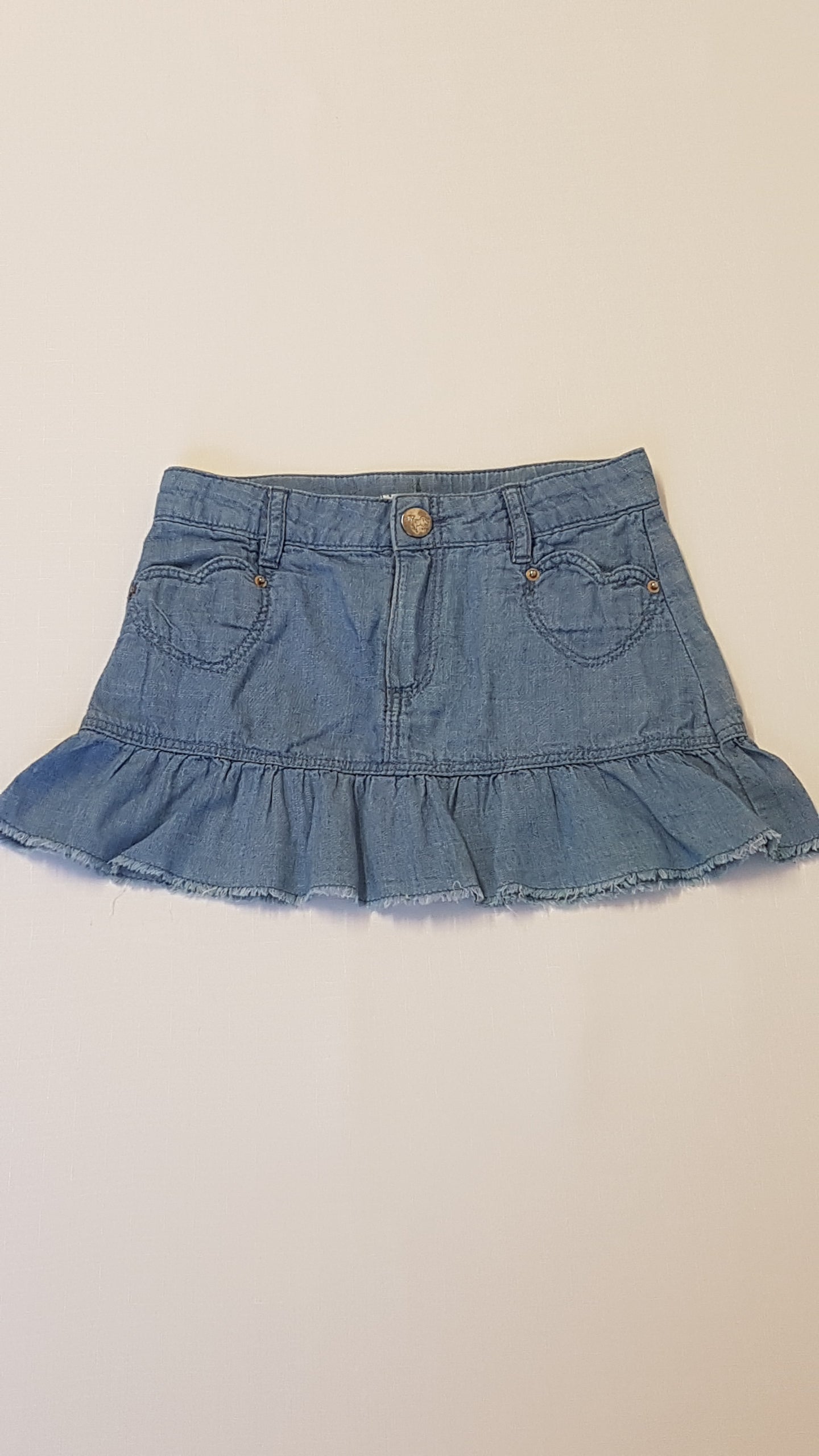 H&M FODROS ALJÚ,SZÍVECSKÉS,ZSEBES,FARMERHATÁSÚ SZOKNYA,ÁLLÍTHATÓ GUMIS DERÉKRÉSSZEL 104