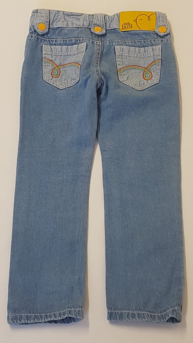 LITTLE BIRD KOPTATOTT,ZSEBRÉSZNÉL SZIVÁRVÁNY MINTÁS,PUHA KISLÁNY FARMERNADRÁG,ÁLLÍTHATÓ GUMIS DERÉKRÉSSZEL 92 Main Image