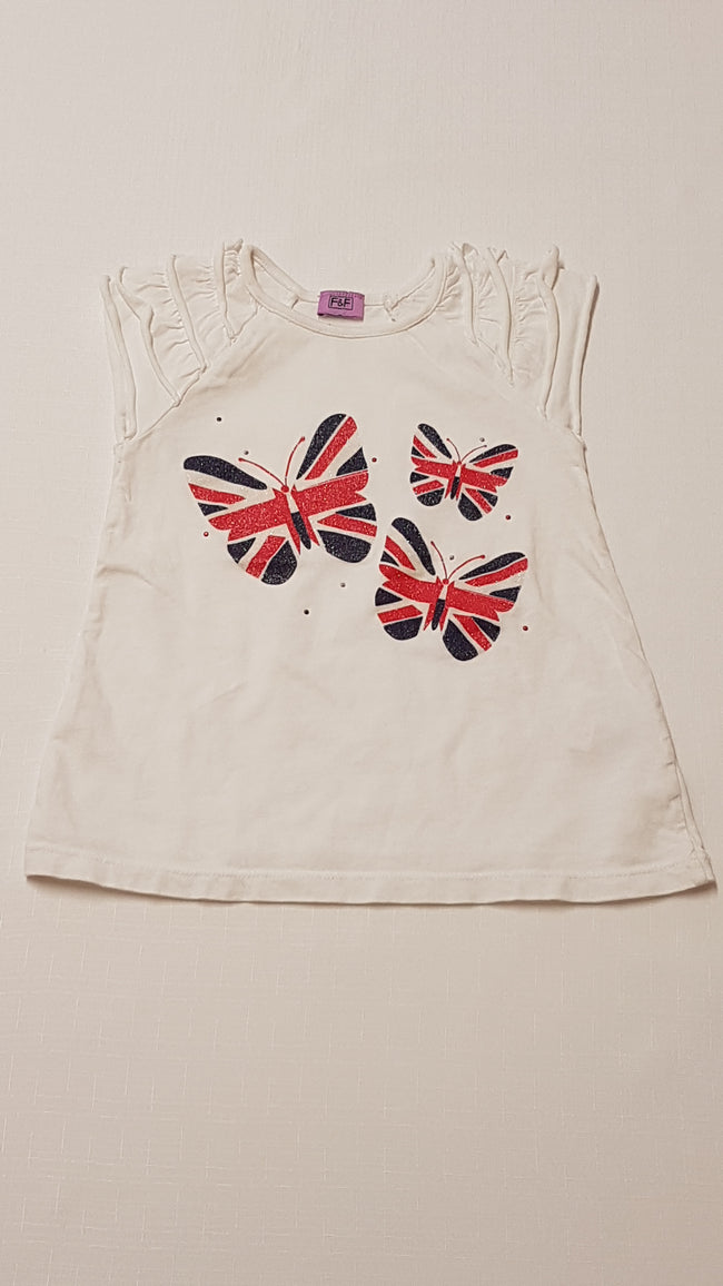 F&F KIDS CSILLÁMPOROS,ANGOL PILLANGÓS,CSAJOS KISLÁNY PÓLÓ 92 Hover Image