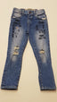 DENIM CO. HÍMZETT,FELIRATOS,KOPTATOTT,VAGÁNY KISLÁNY FARMERNADRÁG,ÁLLÍTHATÓ GUMIS DERÉKRÉSSZEL 110