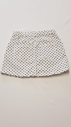 F&F KIDS FEHÉR-FEKETE PÖTTYÖS KISLÁNY FARMERSZOKNYA 128