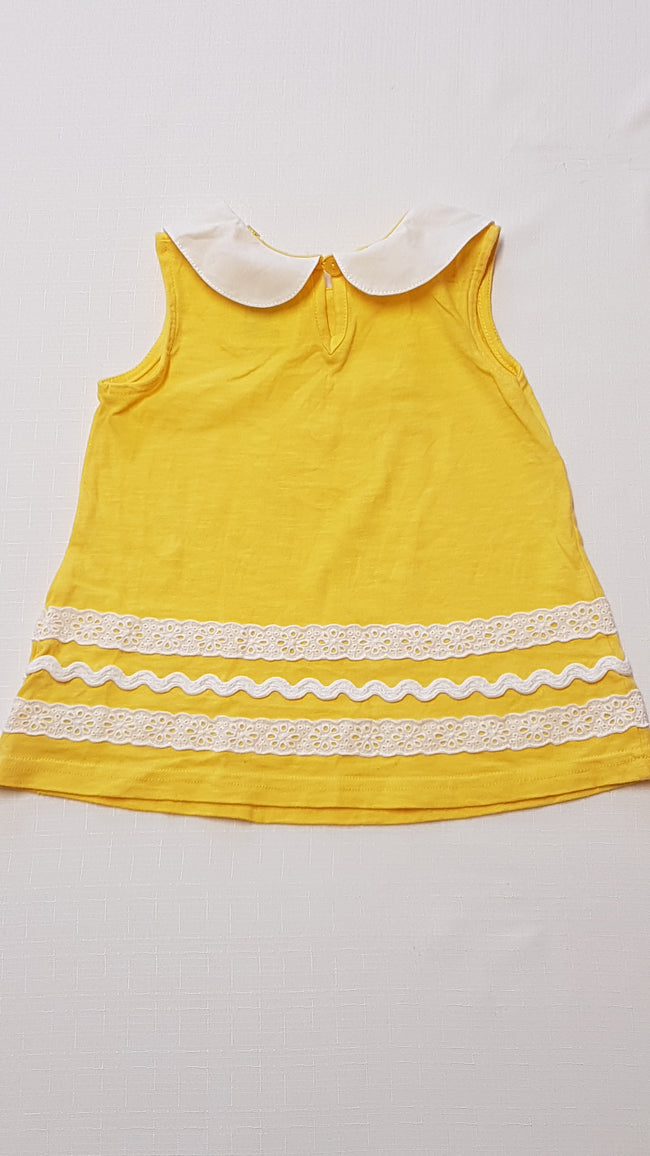 NEXT GYÖNYÖRŰ SZÉP,NAPSÁRGA,FEHÉR HÍMZETT KISLÁNY CSINI RUHA 80 Main Image