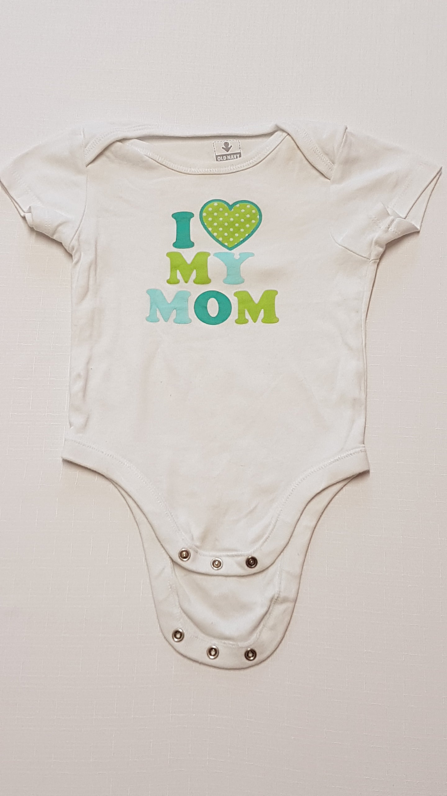 OLD NAVY I LOVE MY MOM FELIRATÚ,KISLÁNY MINŐSÉGI BODY 74