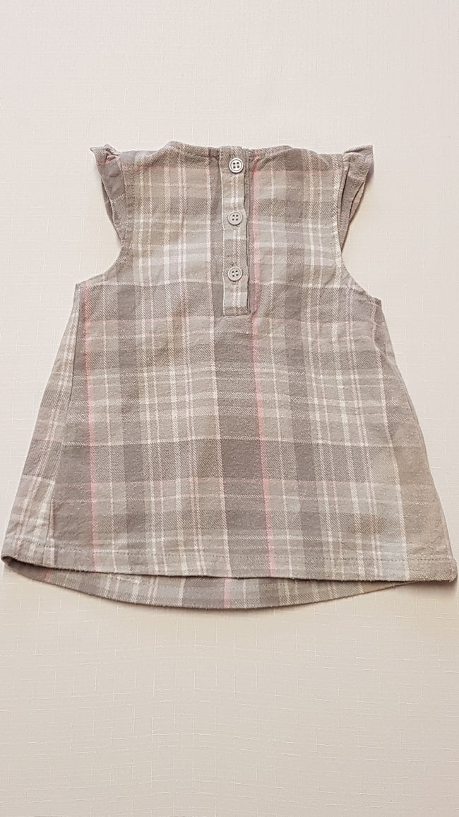 TU KIDS RÓZSASZÍN-SZÜRKE KOCKÁS,MASNIS CSINI KISLÁNY RUHA 56-62 Main Image