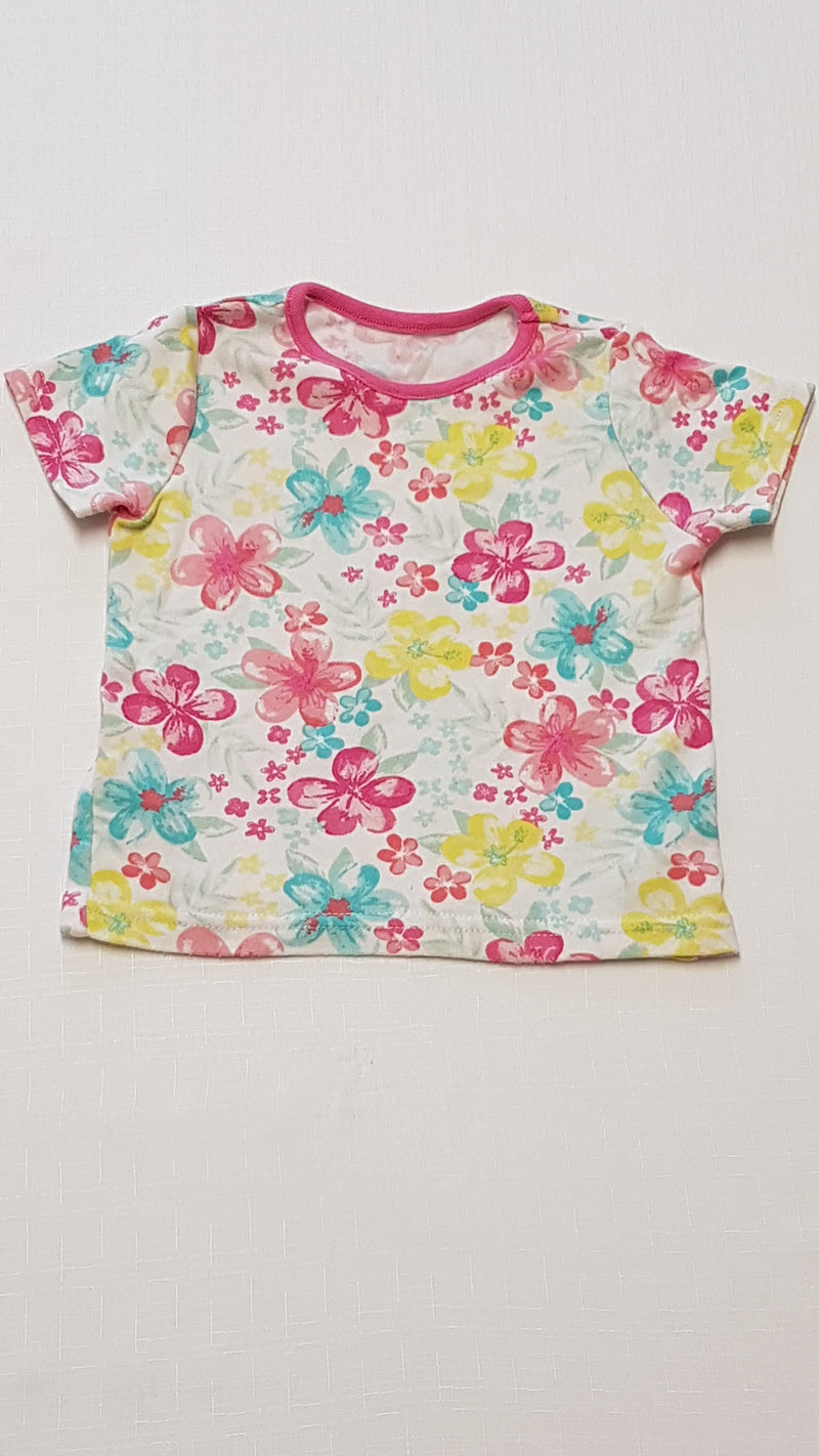 GEORGE ARANYOS,SZÍNES VIRÁGOS,RÖVIDNADRÁGOS ,PAMUT KISLÁNY SZETT 68-74