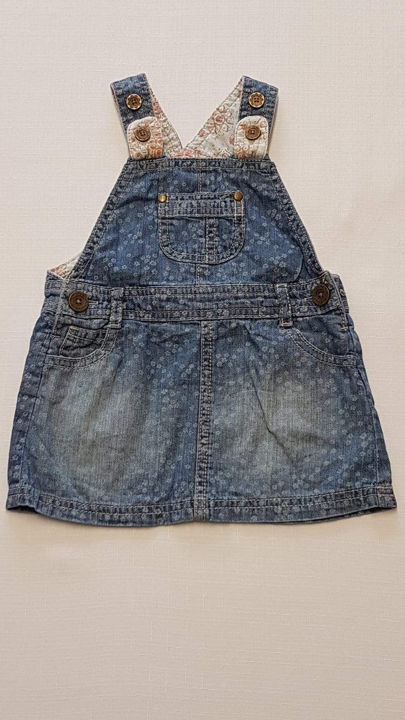 F&F KIDS KOPTATOTT,APRÓMINTÁS,KANTÁROS KISLÁNY FARMER RUHA 74