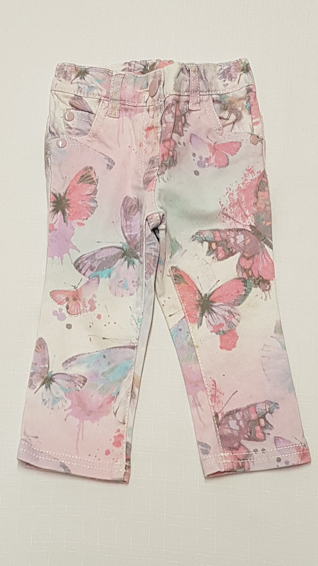 NEXT GYÖNYÖRŰ SZÉP,SZÍNES,NAGY PILLANGÓS KISLÁNY FARMERNACI 74 Hover Image