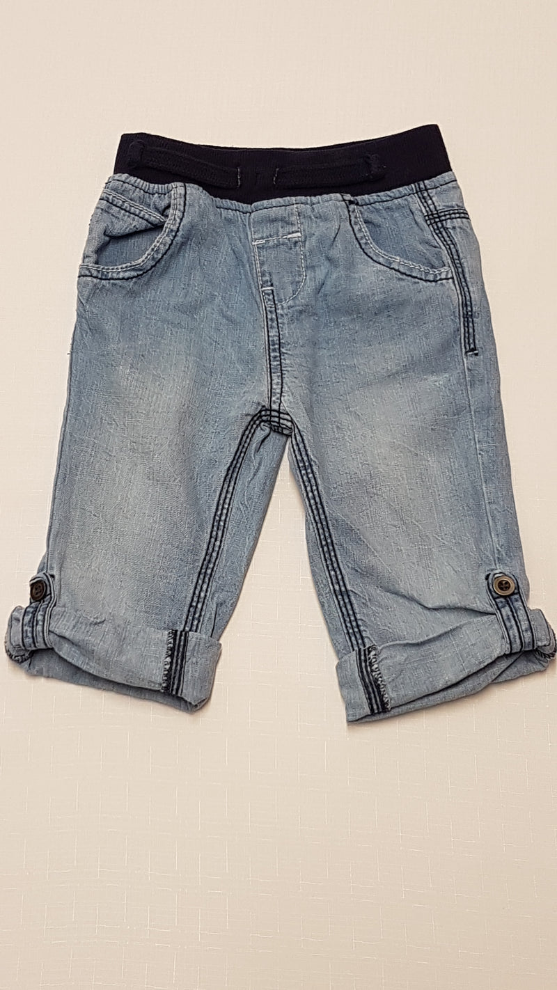 F&F KIDS KOPTATOTT,KISFIÚ 3/4 FARMER RÖVIDNADRÁG,GUMIS DERÉKRÉSSZEL 80