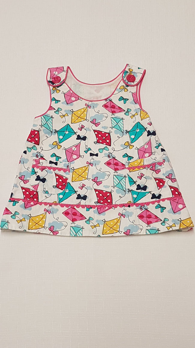 MATALAN KÜLÖNLEGES,SZÍNES PAPÍRSÁRKÁNY MINTÁS KISLÁNY RUHA 62 Hover Image