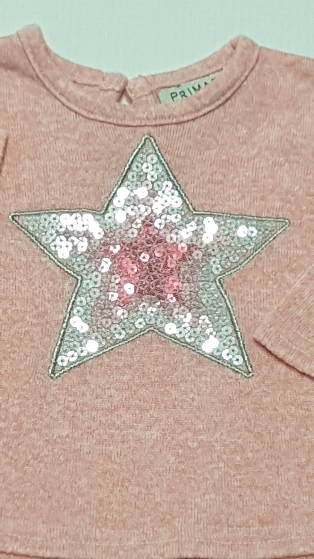 PRIMARK BABY FLITTERES,NAGY CSILLAG MINTÁS KISLÁNY PUHA PULÓVER 68