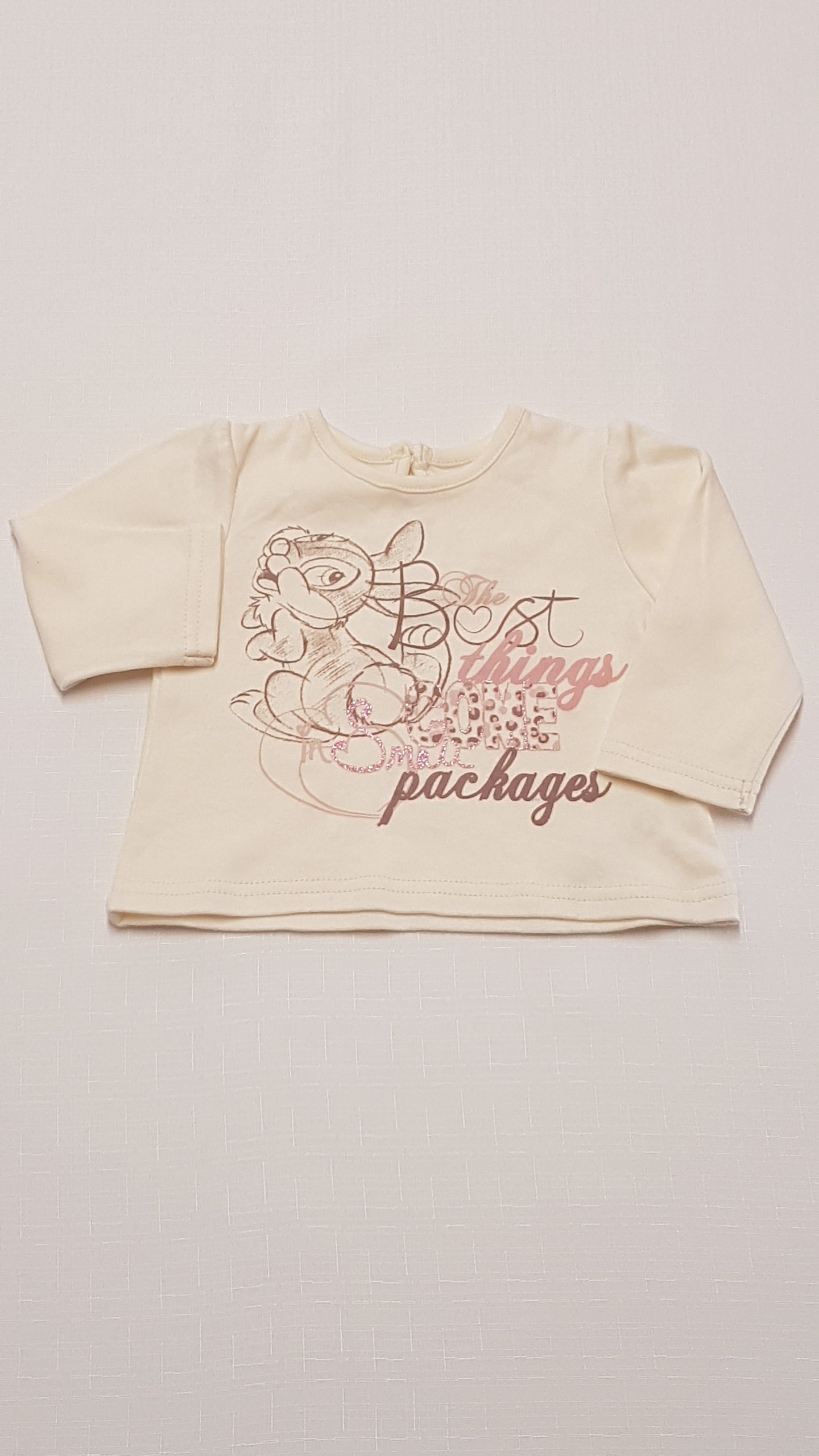 ÚJ GEORGE DISNEY BABY ARANYOS PAMUT KISLÁNY FELSŐ 56-62