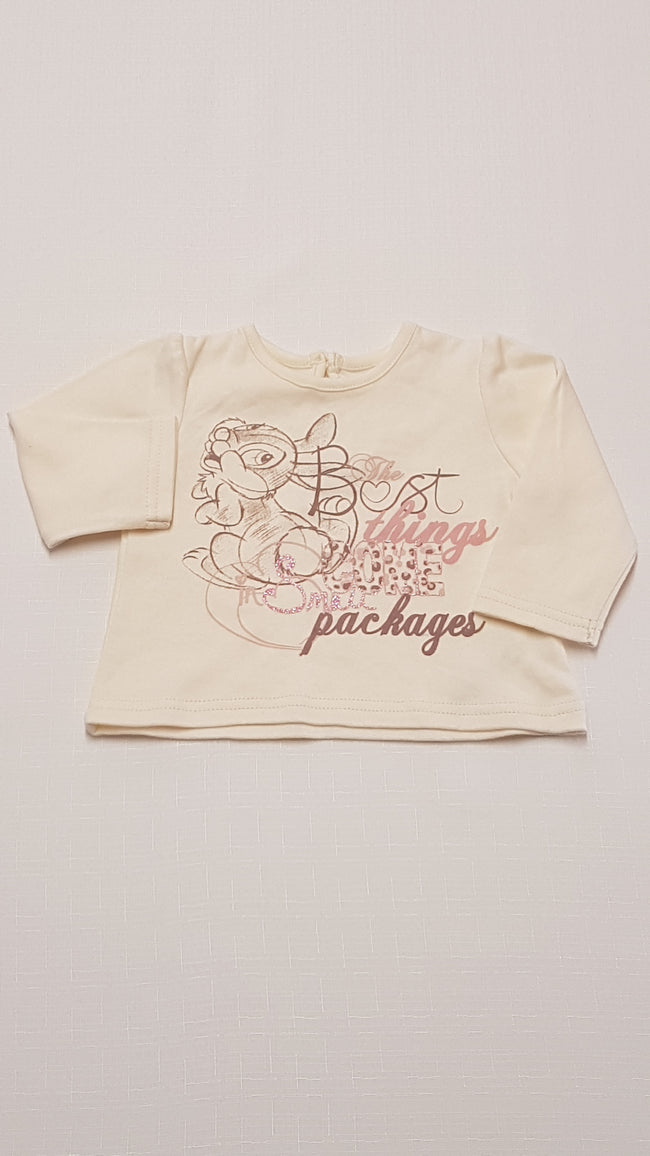 ÚJ GEORGE DISNEY BABY ARANYOS PAMUT KISLÁNY FELSŐ 56-62 Hover Image