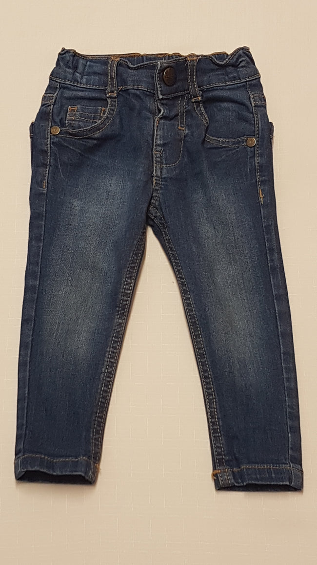 F&F KIDS KOPTATOTT KISFIÚ FARMERNADRÁG,ÁLLÍTHATÓ GUMIS DERÉKRÉSSZEL 74 Hover Image