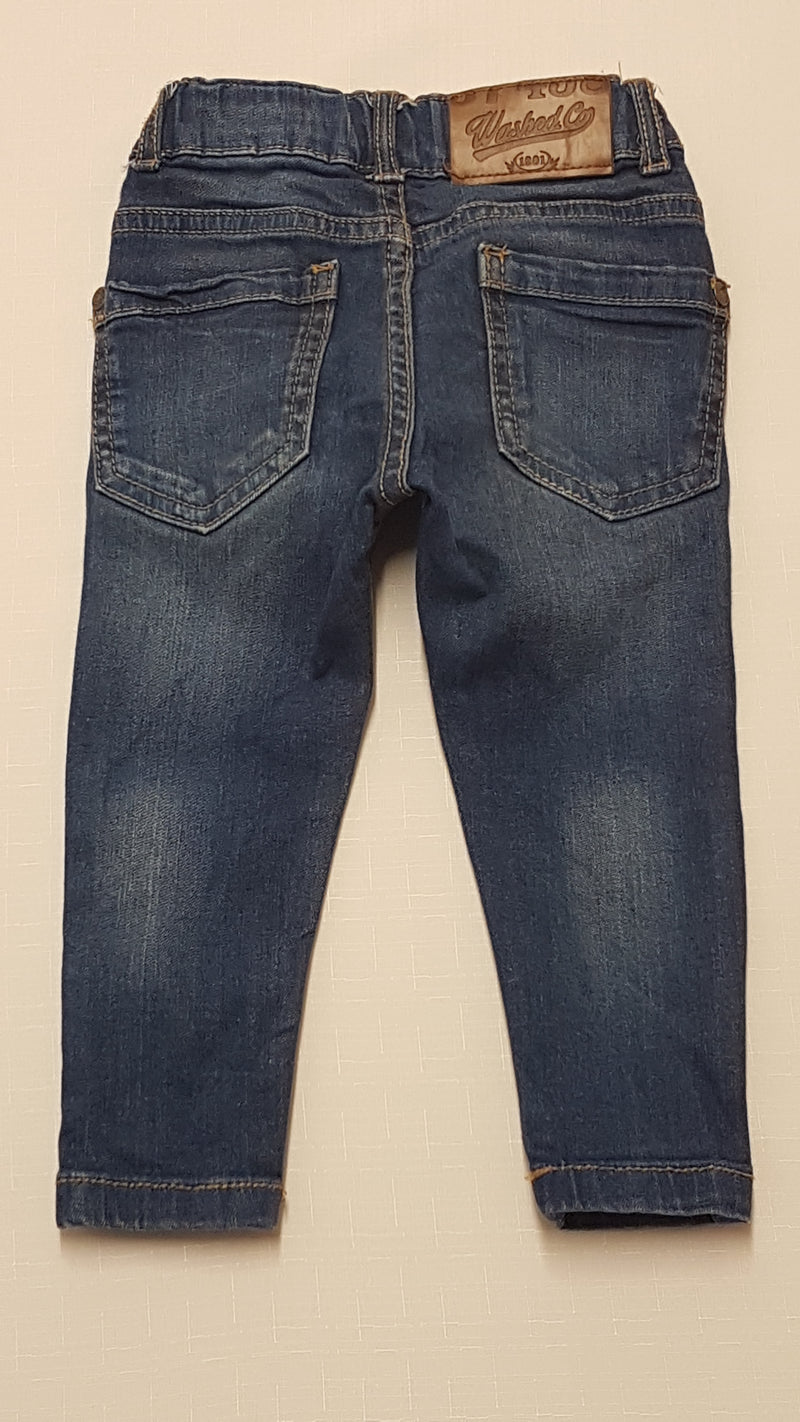 F&F KIDS KOPTATOTT KISFIÚ FARMERNADRÁG,ÁLLÍTHATÓ GUMIS DERÉKRÉSSZEL 74