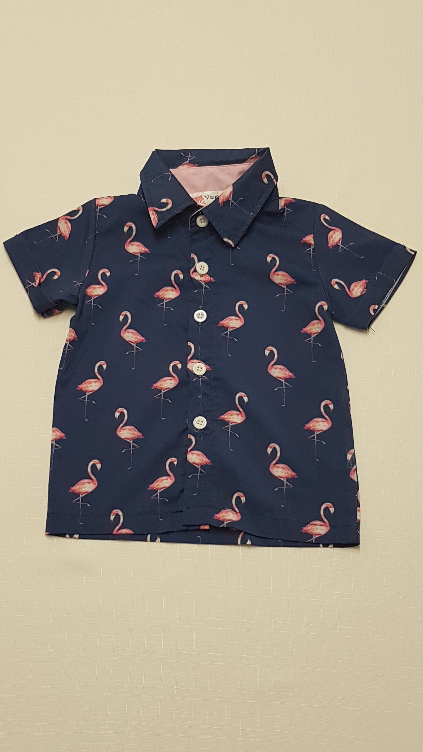 YAGUE FASHION FLAMINGÓ MINTÁS,ELEGÁNS KISFIÚ ING 98