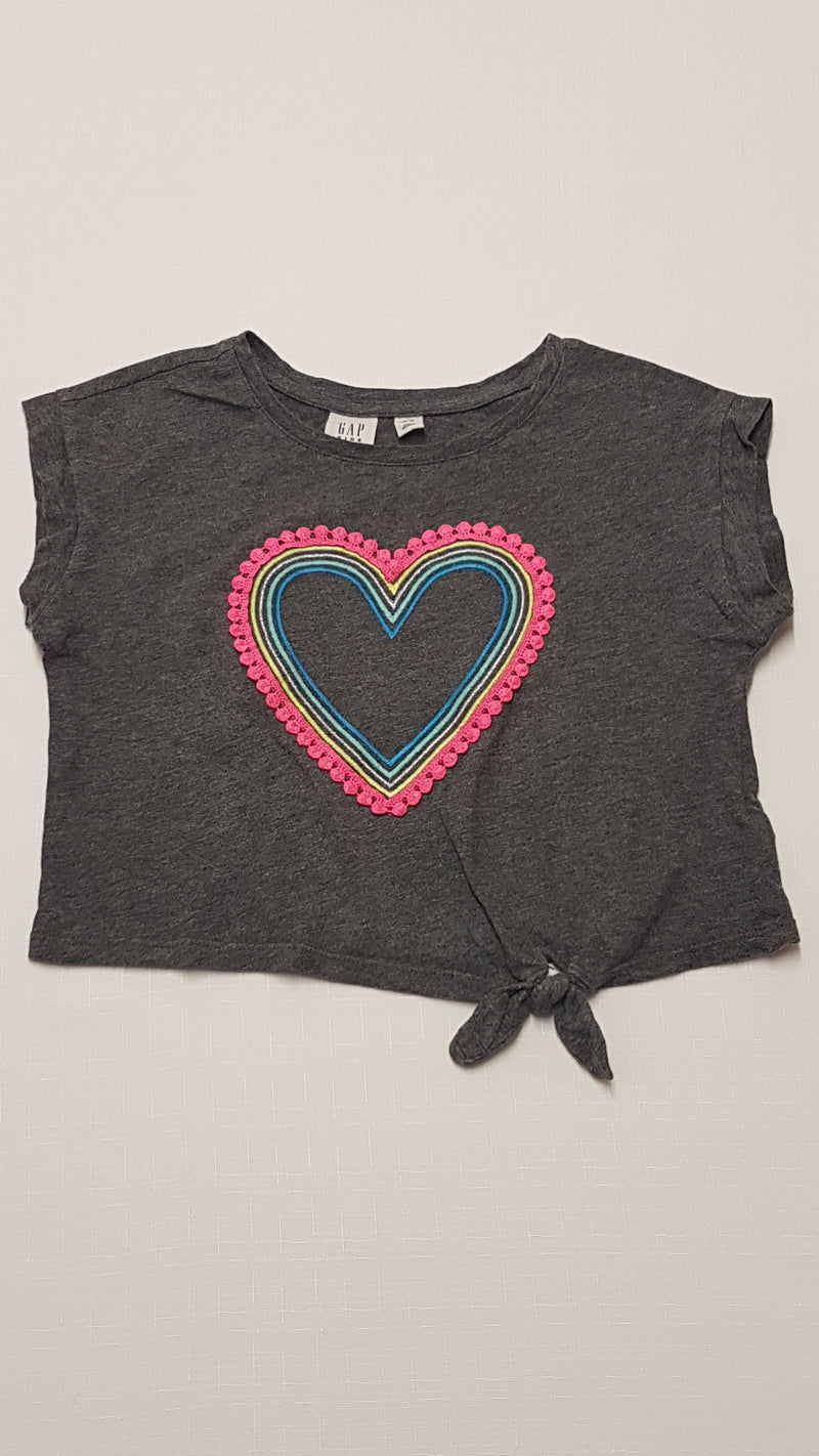 GAP KIDS CROP FAZONÚ,SZÍVECSKÉS,TRENDI KISLÁNY FELSŐ 120